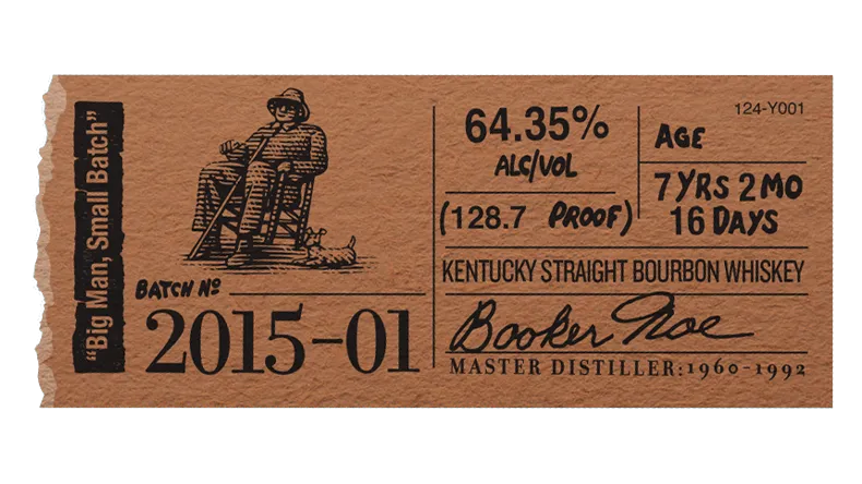 Booker’s label sticker 2015-01