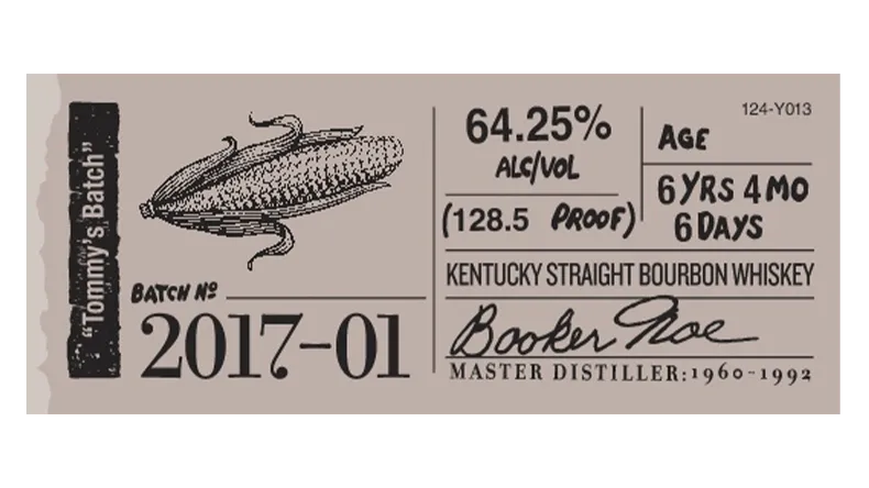 Booker’s label sticker 2017-01