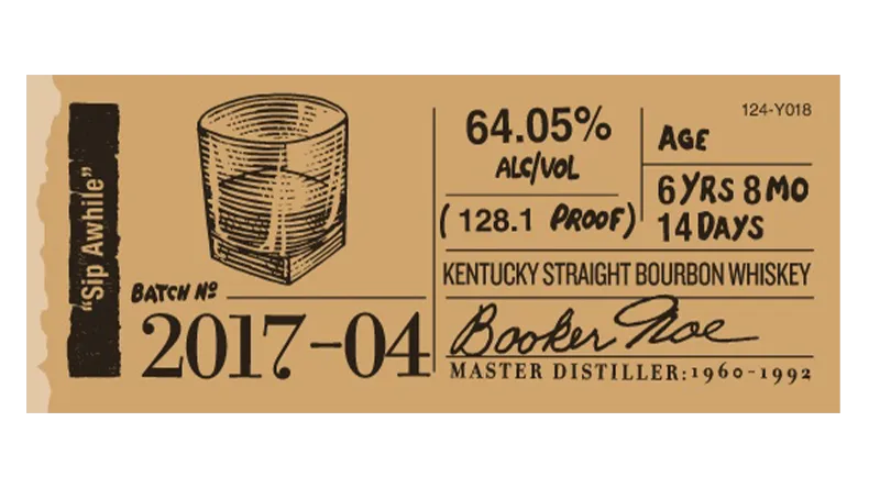 Booker’s label sticker 2017-04