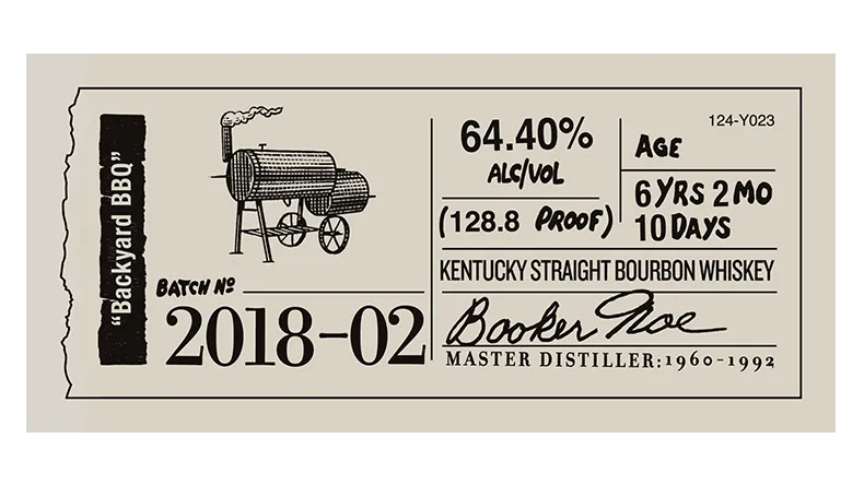 Booker’s label sticker 2018-02