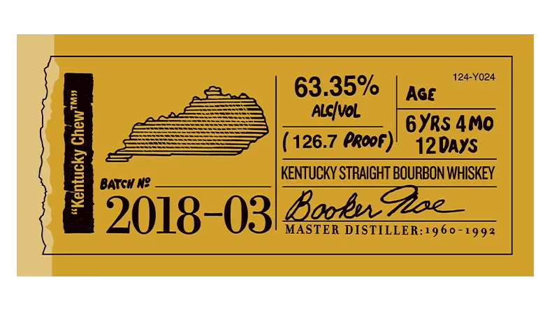 Booker’s label sticker 2018-03