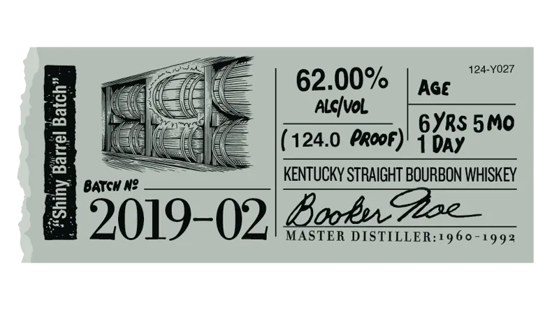 Booker’s label sticker 2019-02