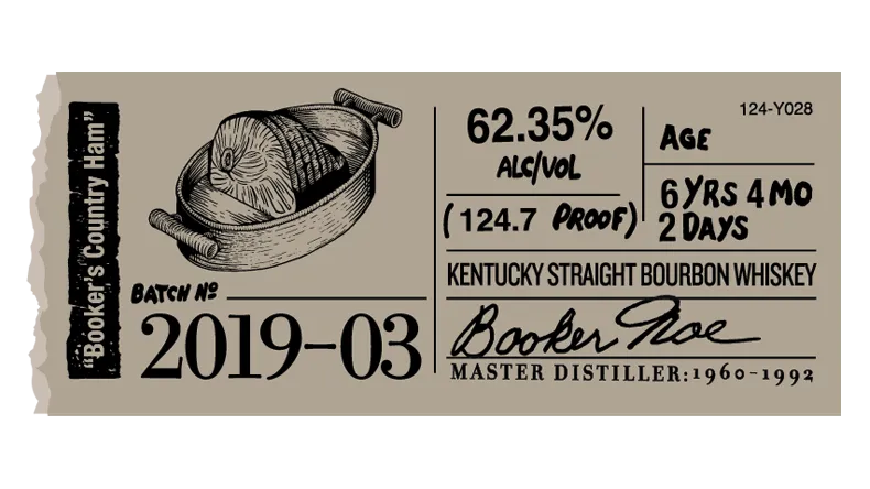 Booker’s label sticker 2019-03