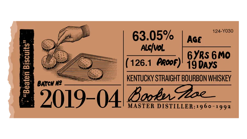 Booker’s label sticker 2019-04