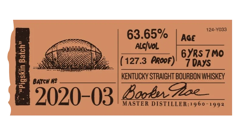 Booker’s label sticker 2020-03