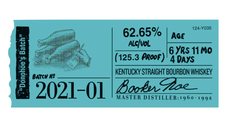Booker’s label sticker 2021-01