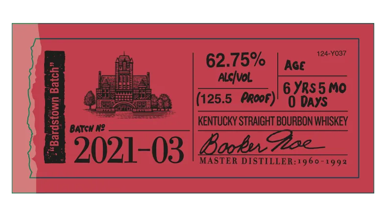 Booker’s label sticker 2021-03