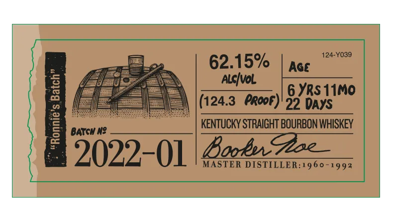 Booker’s label sticker 2022-01