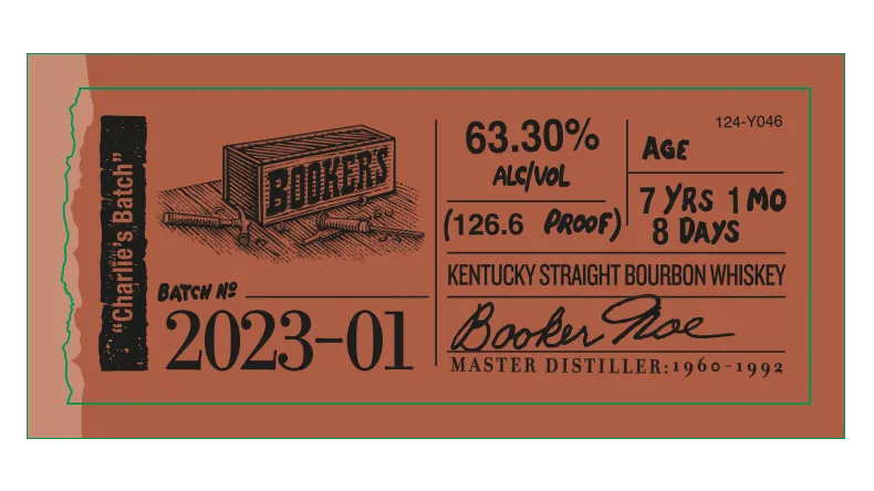 Booker’s label sticker 2023-01