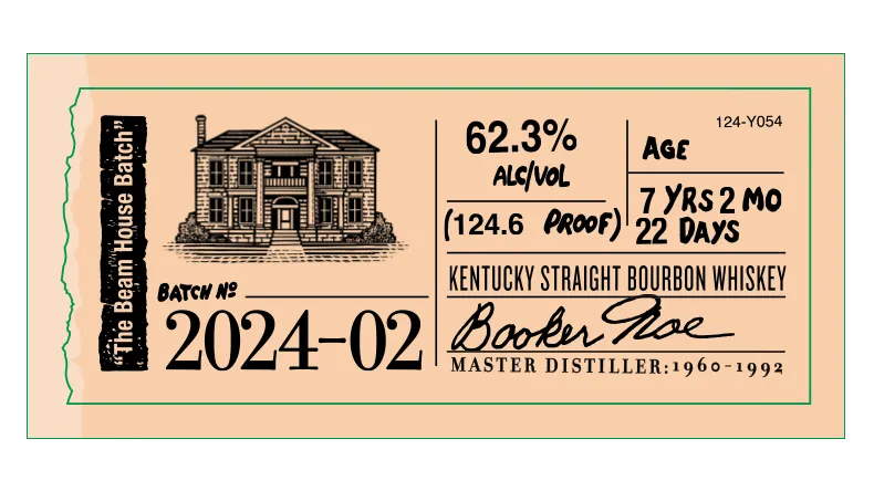Booker’s label sticker 2024-02