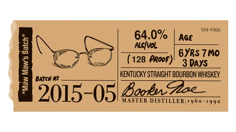 Booker’s label sticker 2015-05