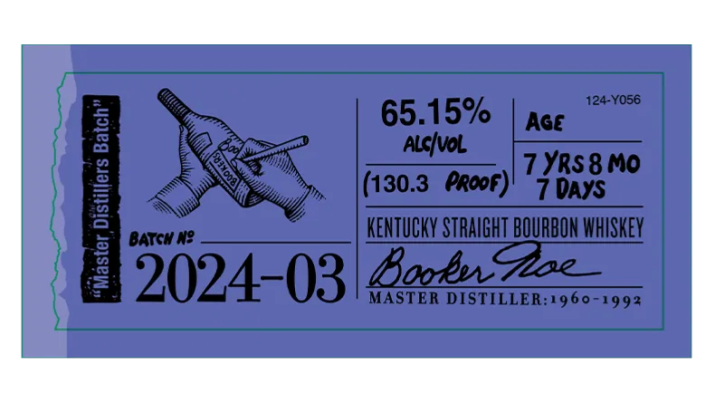 Booker’s label sticker 2024-03